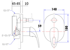 PQ-3002SW Mina Wall Mixer Diverter