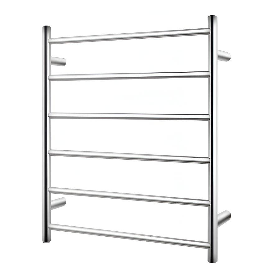 CH06.R.HTR Round Chrome Electric Heated Towel Rack 6 Bars