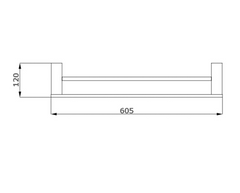 BK1602-600 ECKIG Double Towel Rail 600MM