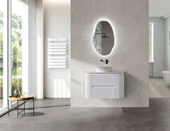 Bristol Fluted Curved Wall Hung Vanity 900mm