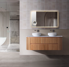 Bristol Fluted Curved Wall Hung Vanity 900mm