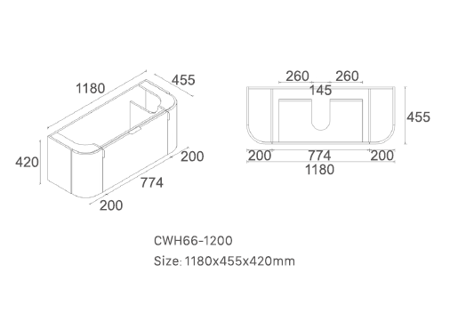Plateau 1200mm Wall Hung Vanity