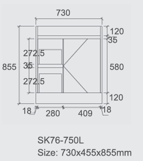 Quinn Free Standing Vanity - 750mm
