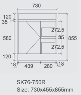 Quinn Free Standing Vanity - 750mm