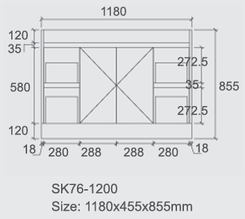 Quinn Free Standing Vanity Single Bowl Top - 1200mm