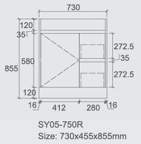 Tobi Free Standing Vanity 750mm
