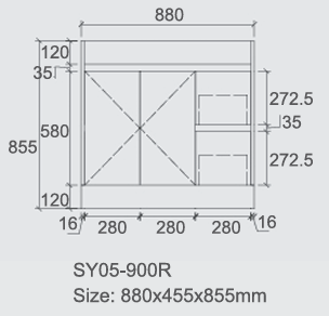 Tobi Free Standing Vanity 900mm