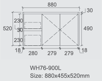 Luna Wall Hung Vanity 900mm