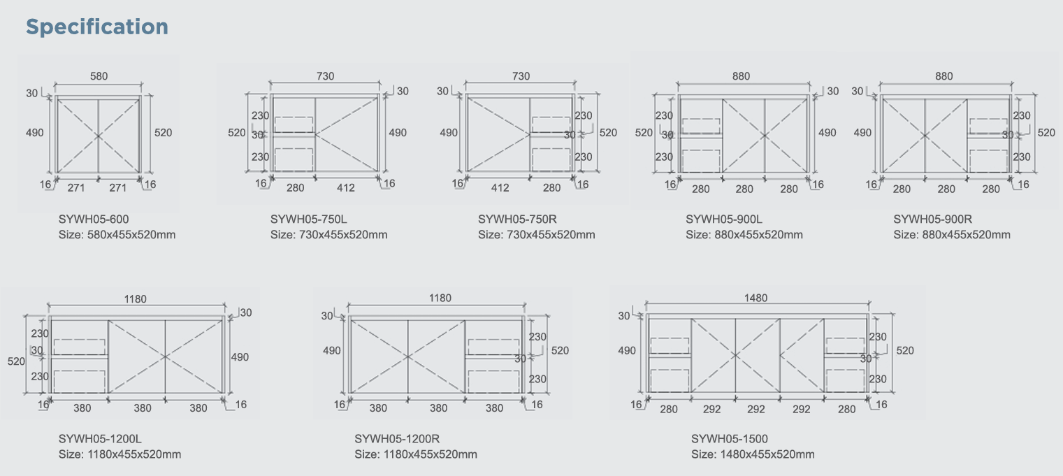 Royce Wall Hung Vanity 1200mm
