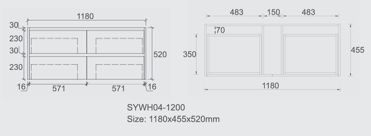 Mina Wall Hung Vanity 1200mm Single Bowl