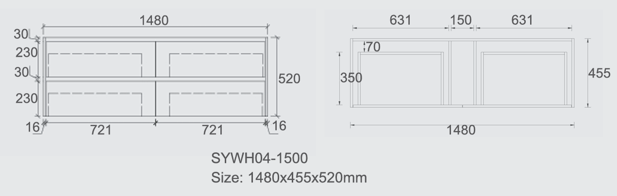 Mina Wall Hung Vanity 1500mm Single Bowl