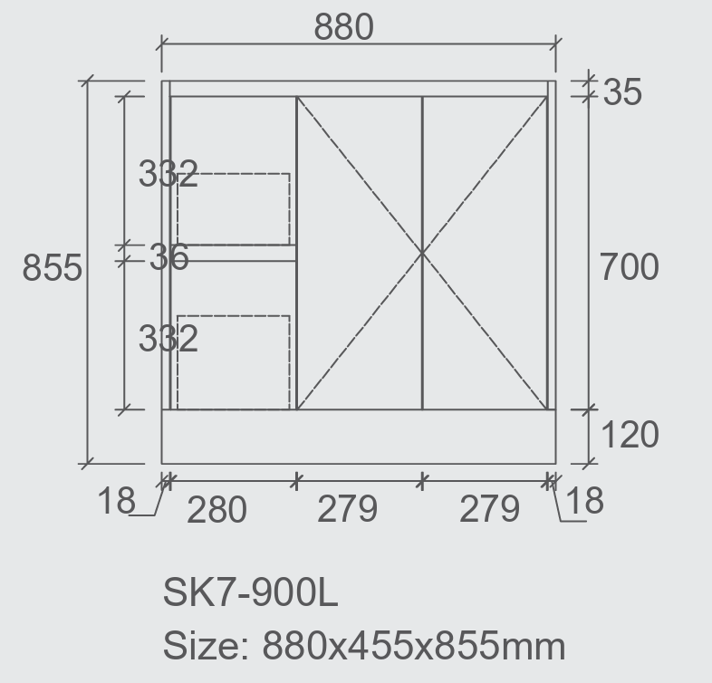 Sammy Freestanding Vanity 900mm