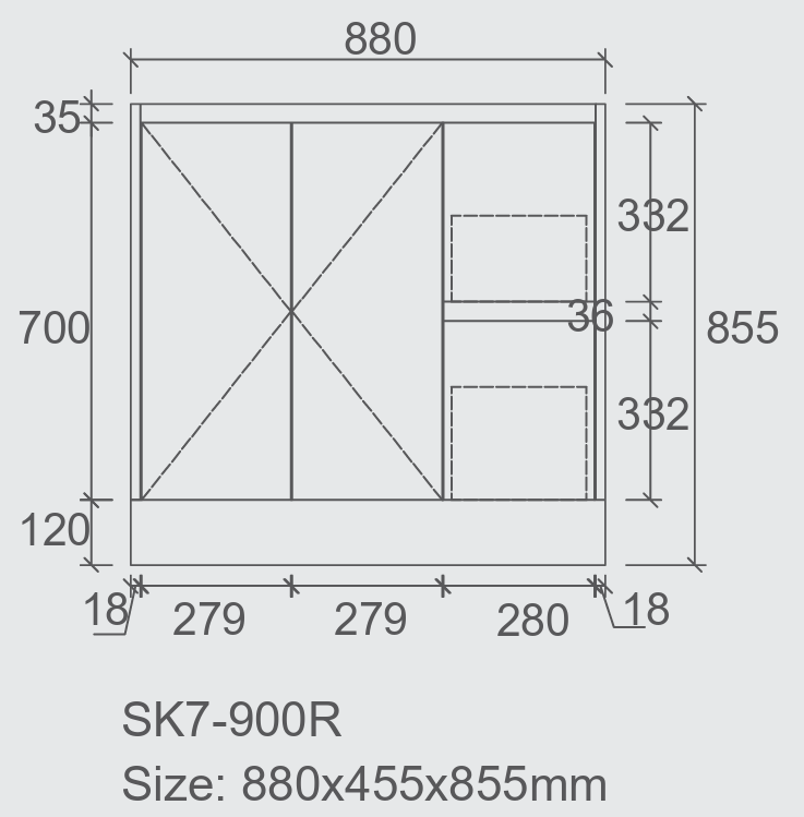 Sammy Freestanding Vanity 900mm