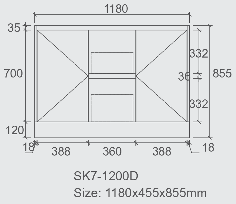 Sammy Freestanding Vanity 1200mm Double Bowl Top