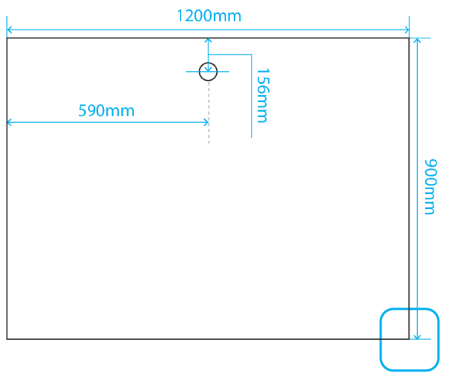 Akril Tile Tray with Square Grate on 1200mm side - 1200*900mm