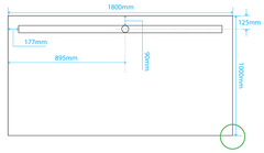 Akril Tile Tray with Long Grate on 1800mm side - 1800*1000mm