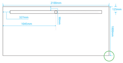 Akril Tile Tray with Long Grate on 2100mm side - 2100*1000mm