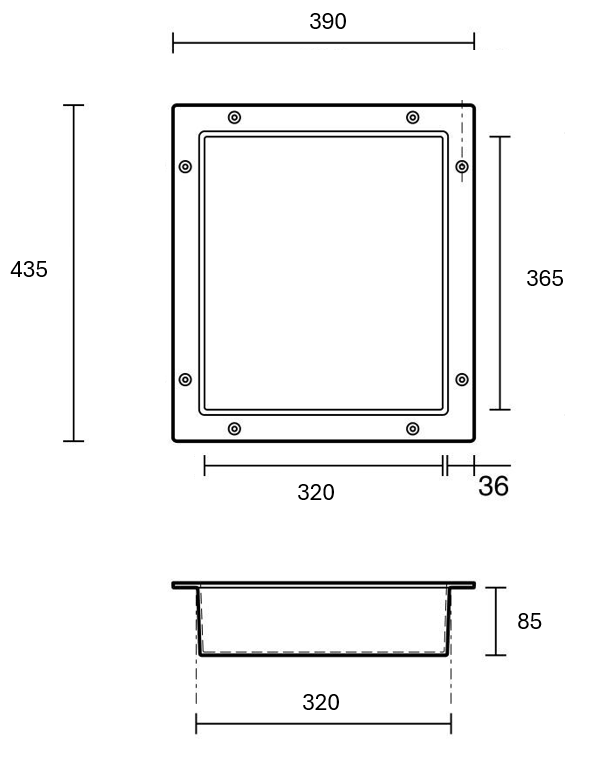 Akril Niche F 365*320*85mm