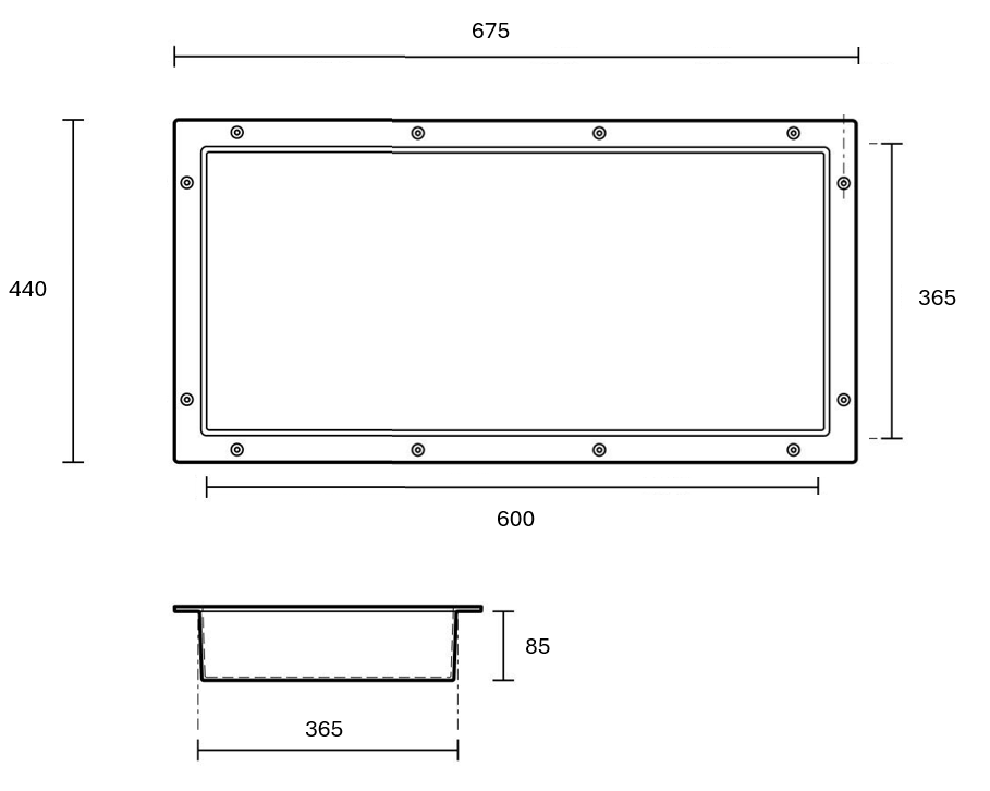 Akril Niche B 365*600*90mm