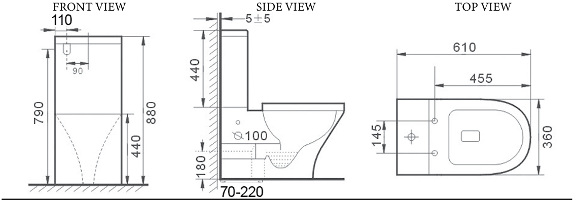 T6096 - LYON Rimless &amp; Tornado Toilet Suite