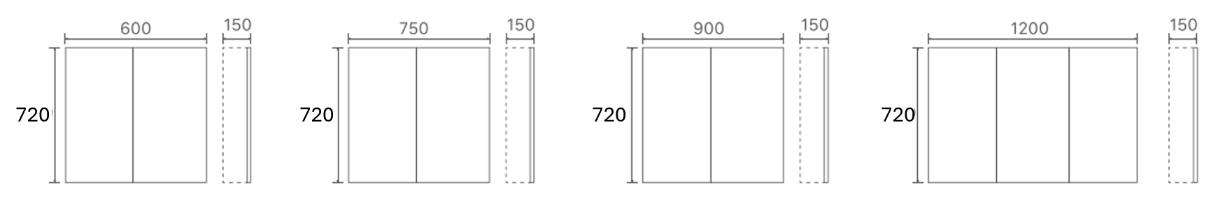 Gloss White Pencil Edged Shaving Cabinet (ASP)