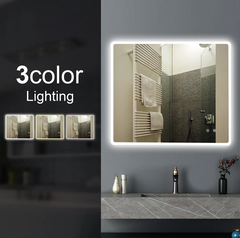 900x750mm Rectangular Frosted Edge Led Mirror