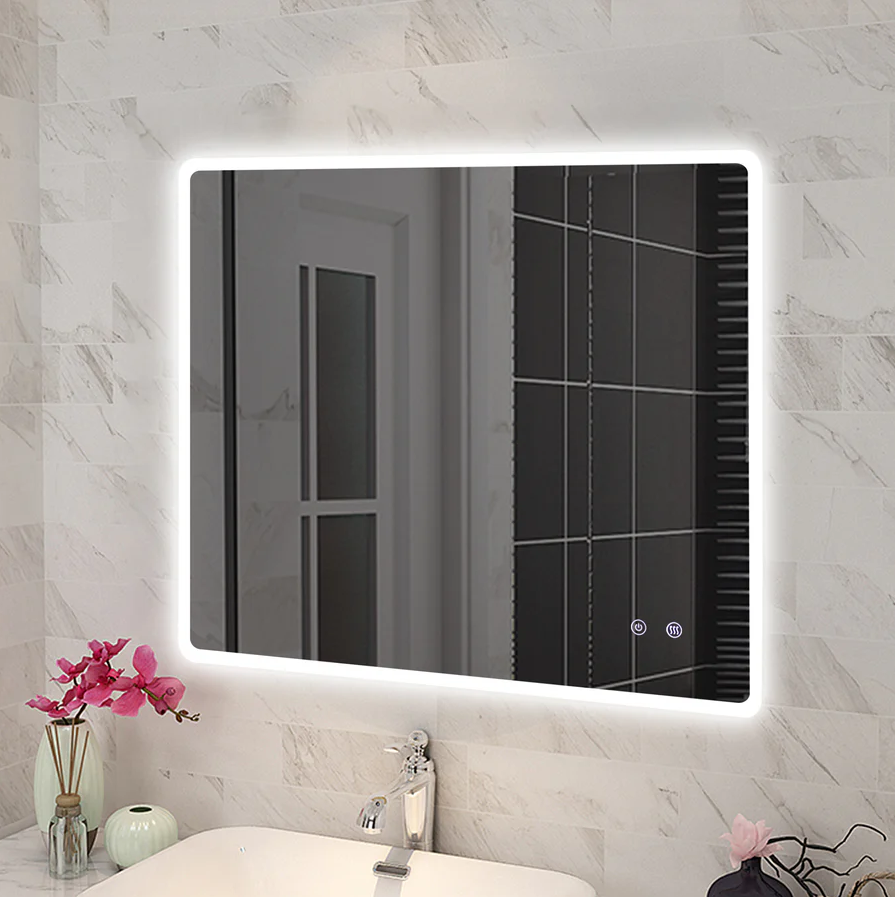 900x750mm Rectangular Frosted Edge Led Mirror