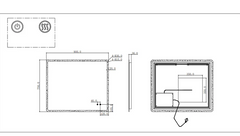 900x750mm Rectangular Frosted Edge Led Mirror