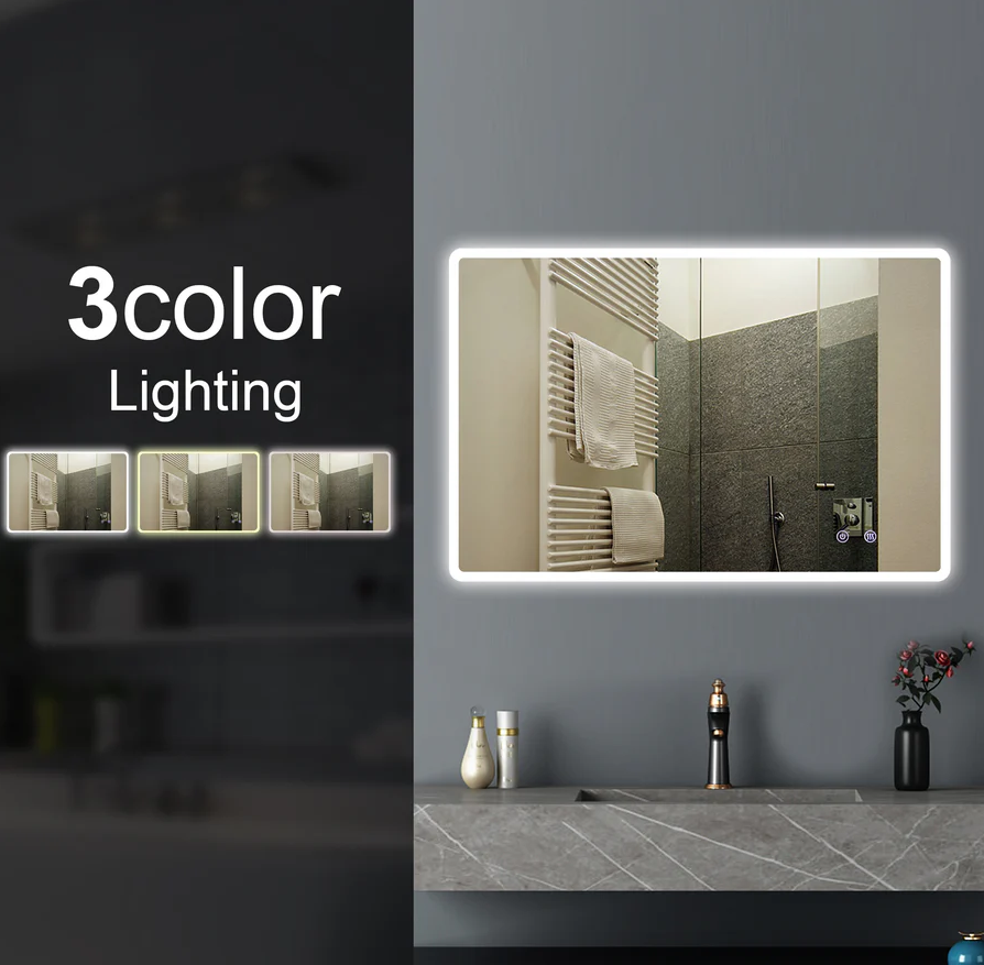1500x800mm Rectangular Frosted Edge Led Mirror