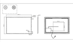 1200x800mm Rectangular Frosted Edge Led Mirror