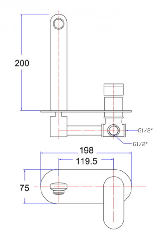 OVAL Wall Mixer with Spout