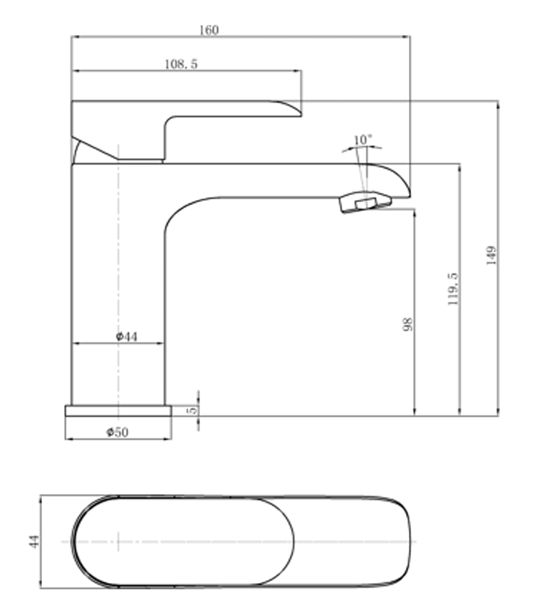 OVAL CURVE Basin Mixer