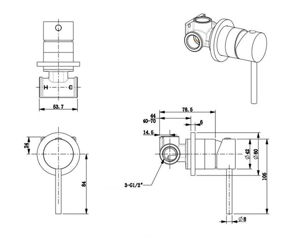 MORGAN RUND Wall Mixer