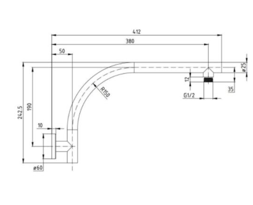 RUND Round High Rise Shower Arm