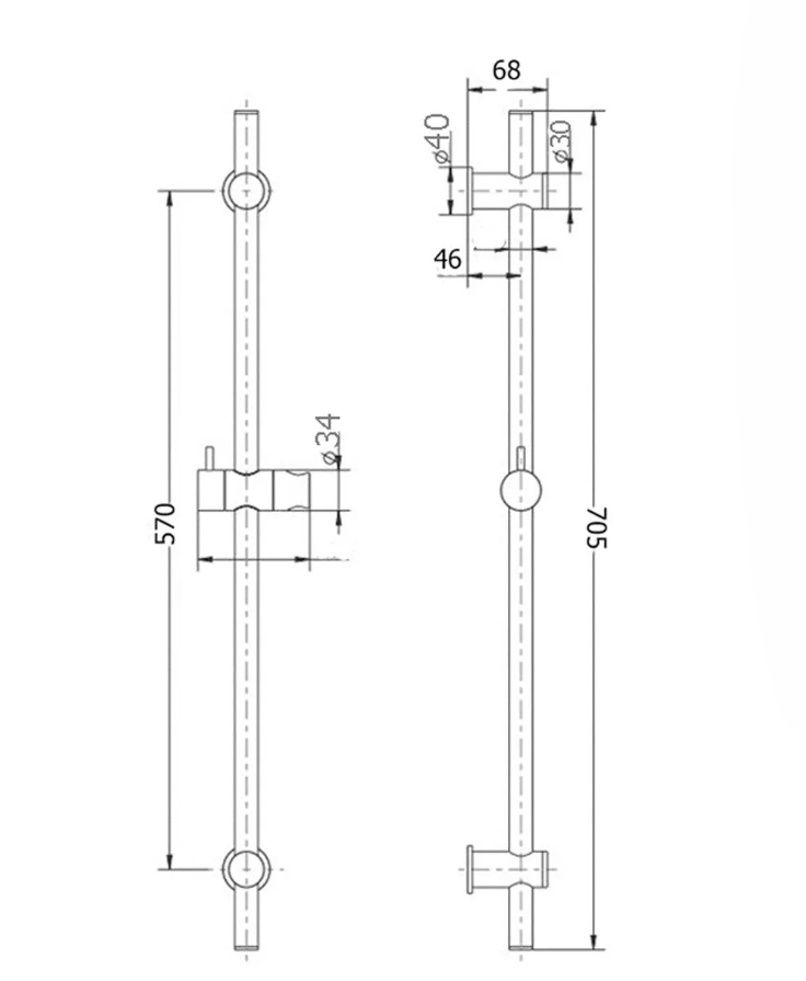 HANDEL RUND Round Shower on Rail