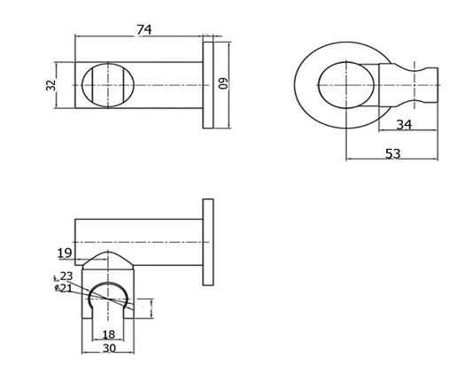 HANDEL RUND Round Shower on Bracket