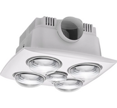Contour 4 3-in-1 Bathroom Heater with 4 Heat Lamps, Exhaust Fan and LED Light