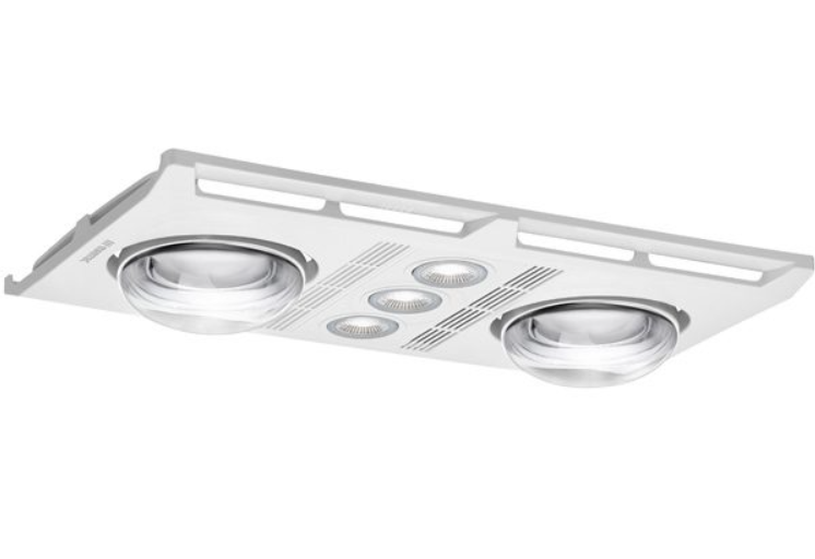 Profile Plus 2 3-in-1 Bathroom Heater with 2 Heat Lamps, Exhaust Fan and GU10 LED Light
