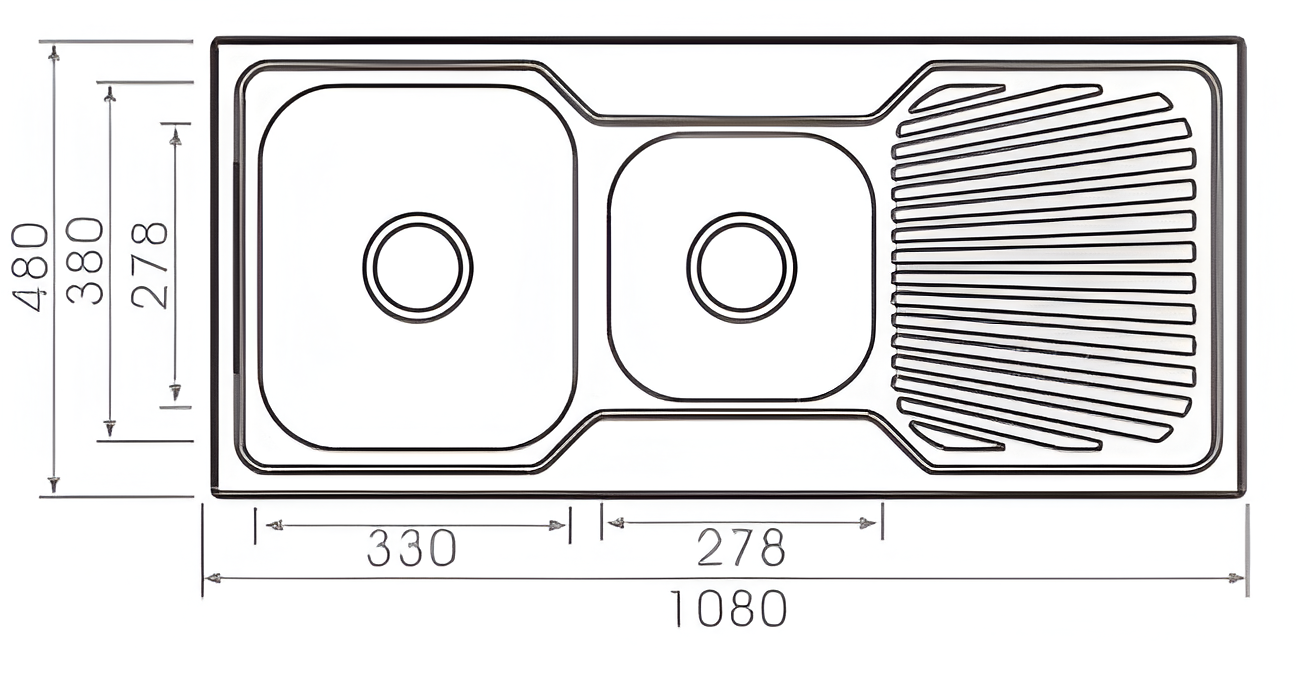 FK108S Kitchen Sink Double Bowl and Drainer