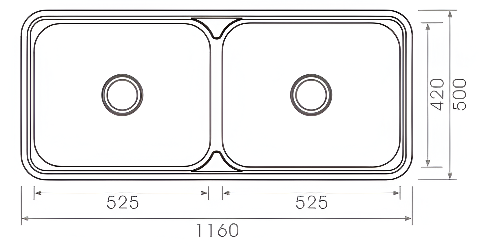 YH237C Double Kitchen/Laundry Sink