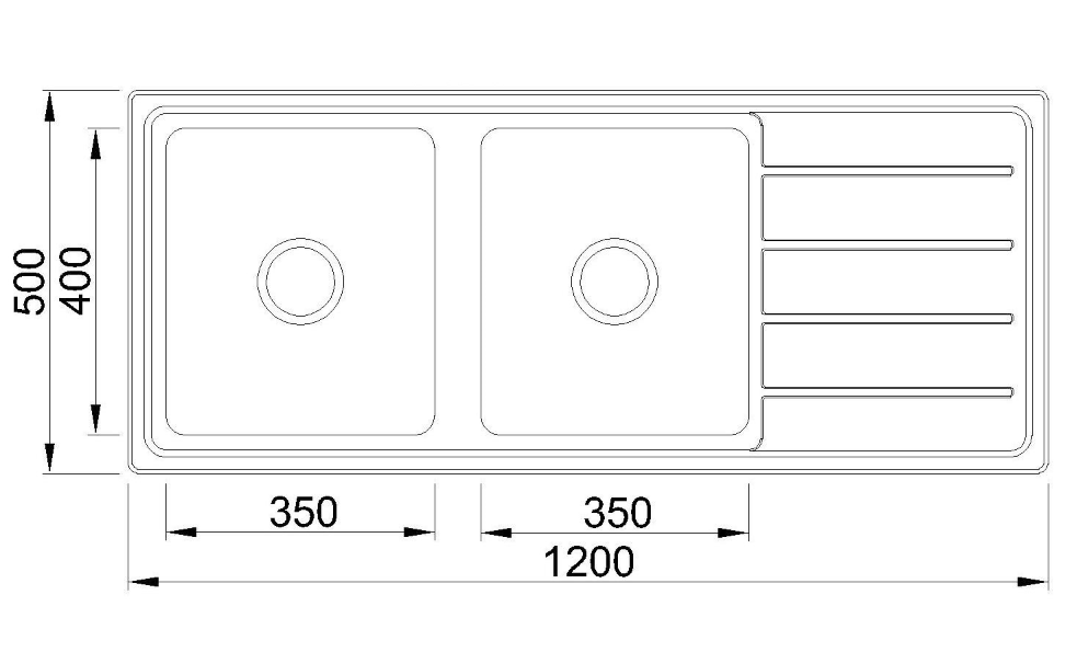 D120 Double Bowl Drop In Kitchen /Laundry Sink with Drainer