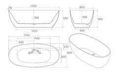 Alice Free Standing Bath Tub 1700*800mm