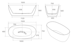 Alice Free Standing Bath Tub 1500*750mm