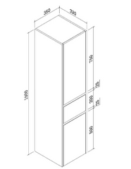 Aspen Wall Hung Cabinet Tall Boy
