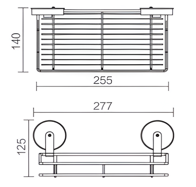 Suction Single Rectangular Soap Basket