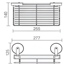 Suction Single Rectangular Soap Basket