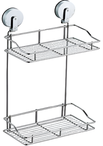 Suction Double Rectangular Soap Basket
