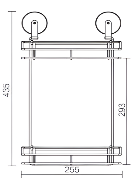 Suction Double Rectangular Soap Basket