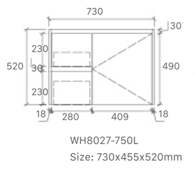 Willow Wall Hung Vanity 750mm