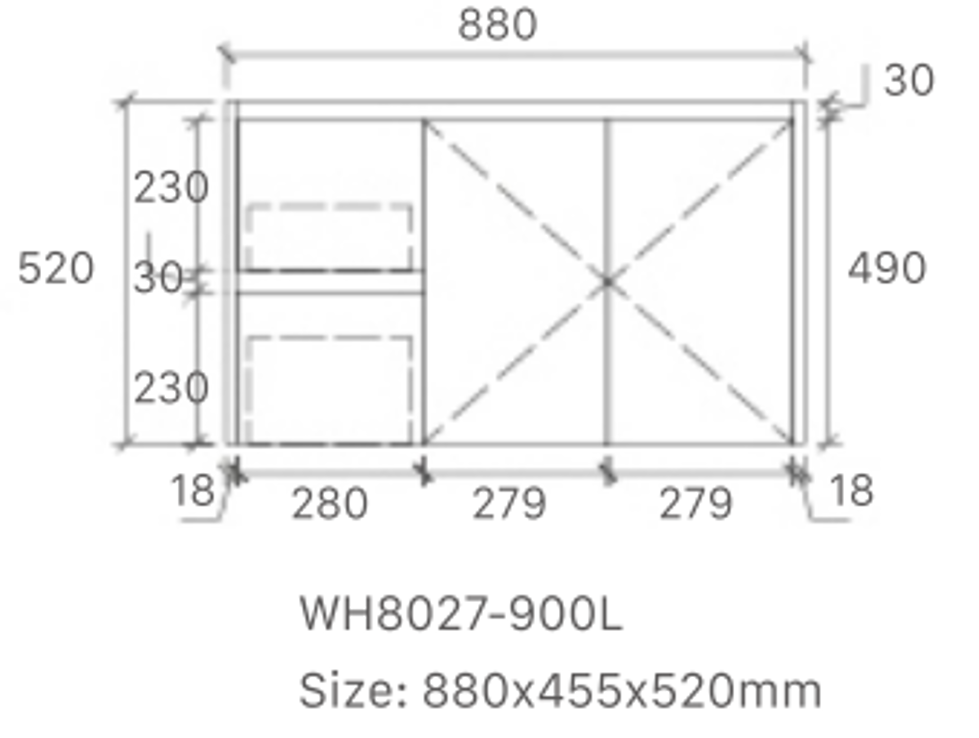 Willow Wall Hung Vanity 900mm